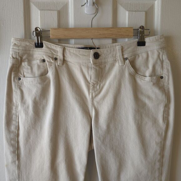 Tommy Bahama Gramercy Twill Ankle Jeans 12 (34x27) Beige Straight - Picture 3 of 9